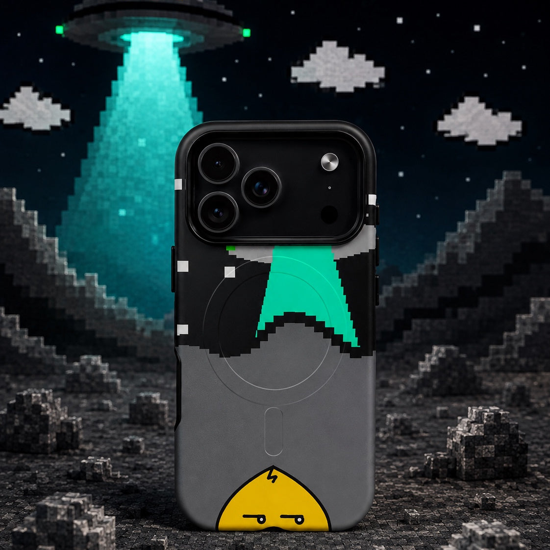 Full Pixel - Dark Saucery | Waddleton the Peeking Duck™ MagSafe® tough case for iPhone®