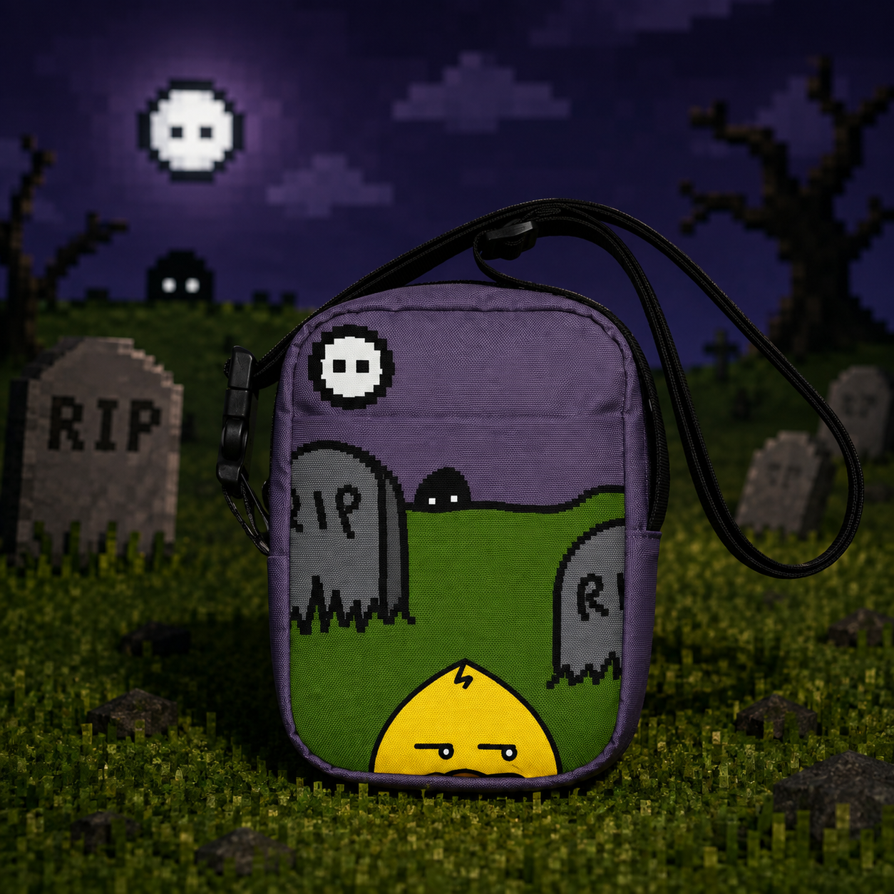 Full Pixel - Sinister Silhouette | Waddleton the Peeking Duck™ Crossbody Sling Bag 1.4L