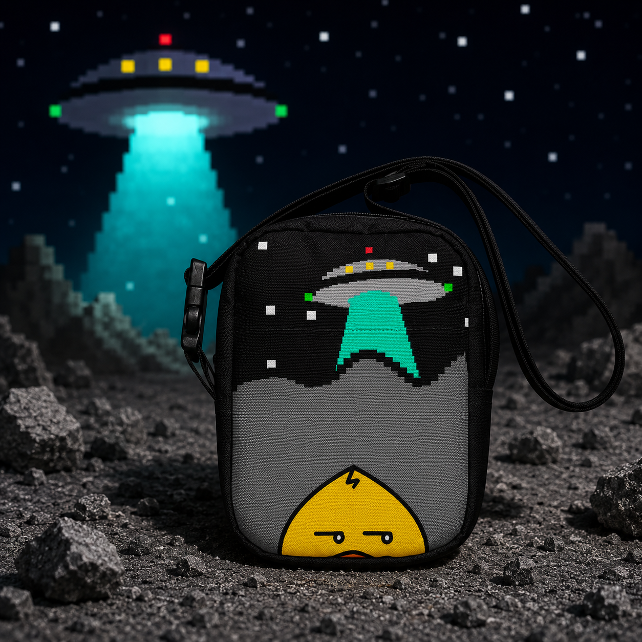 Full Pixel - Dark Saucery | Waddleton the Peeking Duck™ Crossbody Sling Bag 1.4L