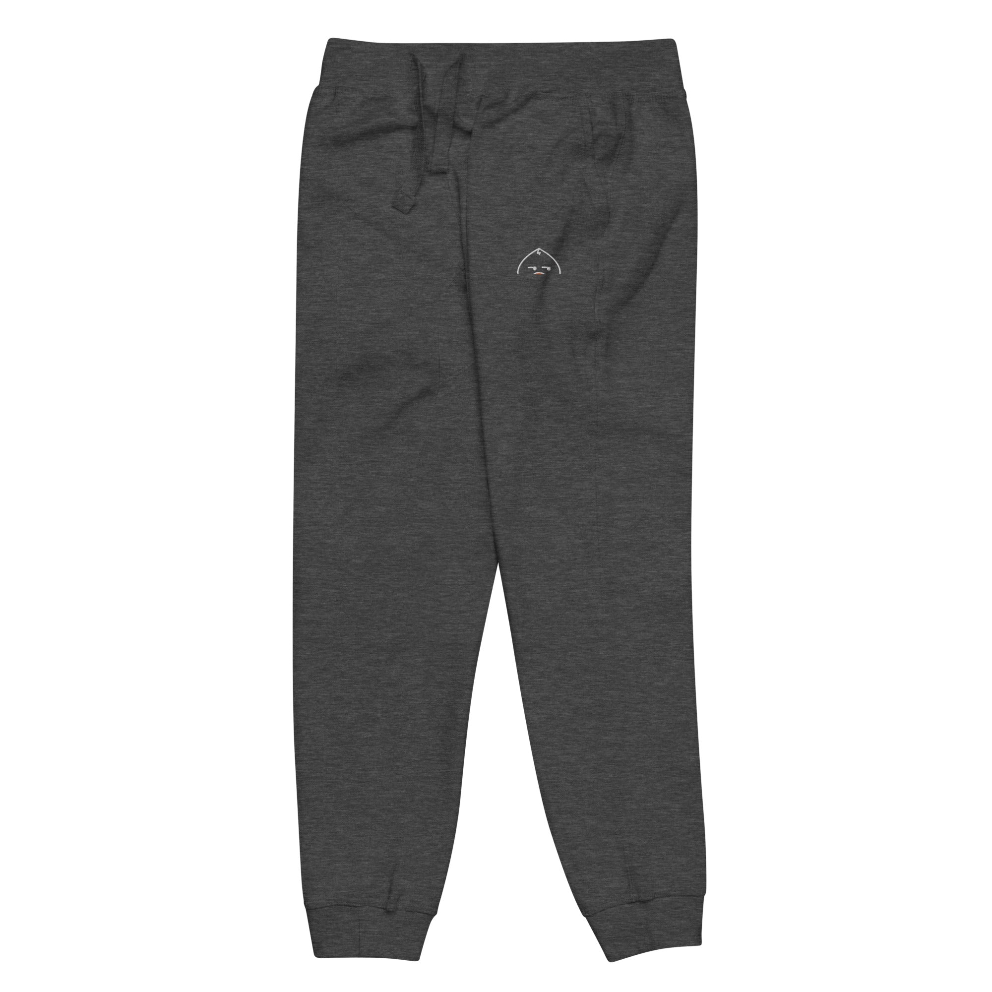 unisex-fleece-sweatpants-charcoal-heather-front-left