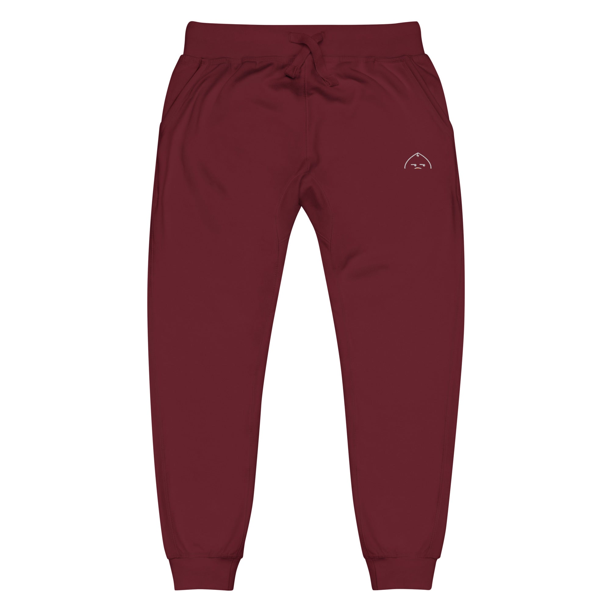 unisex-fleece-sweatpants-maroon-front