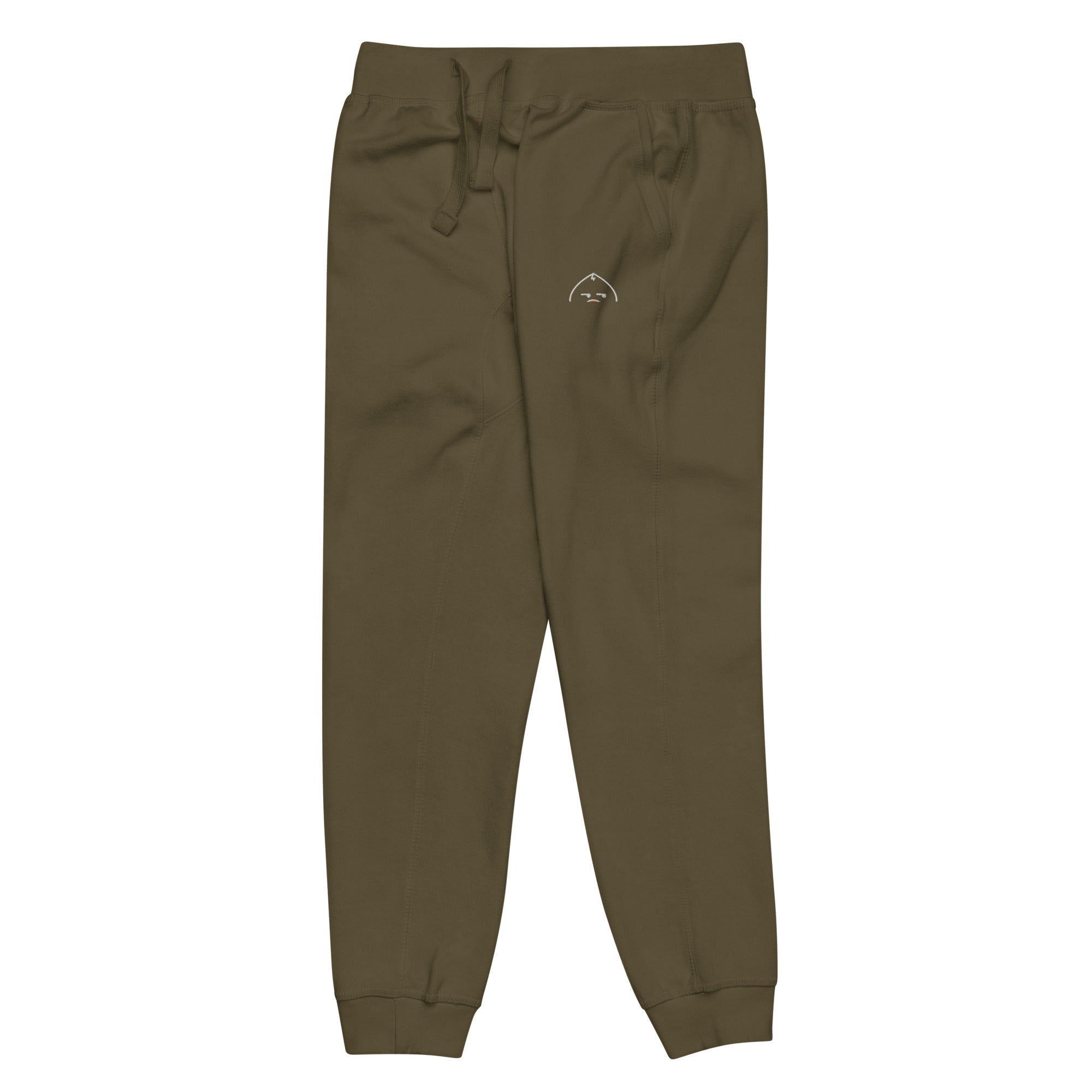 unisex-fleece-sweatpants-military-green-front-left